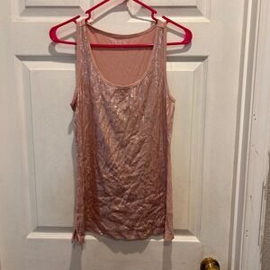 NWOT Maurices Women's Medium Tank Top Sequin Sleeveless‎ Pink Party Blouse
